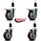 Service Caster 4'' Maroon Poly Swivel 1-3/8'' Expanding Stem Caster Set 2 Total Lock Brakes, 4PK SCC-EXTTL20S414-PPUB-MRN-2-S-2-138 - alternate 2